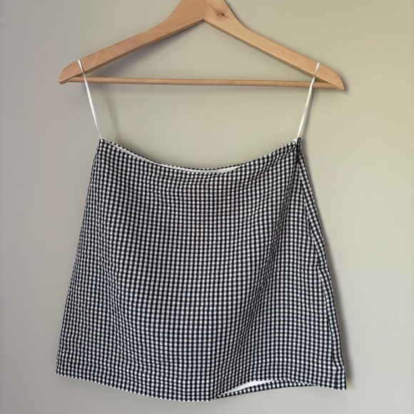 NEW Reformation Mika Two Piece Skirt Set Black White Check Gingham | US 2 UK 6 - Picture 9 of 14